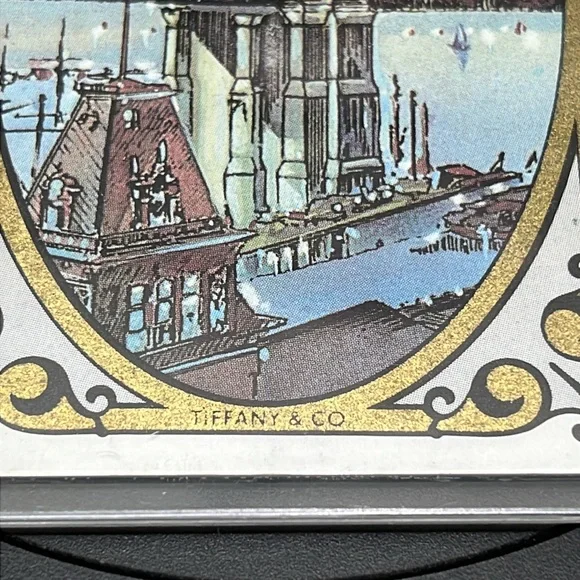 TIFFANY & CO.VINTAGE PLAYING CARD KEYCHAIN/ BAG CHARM.♦️SUIT BROOKLYN BRIDGE - Picture 3 of 8
